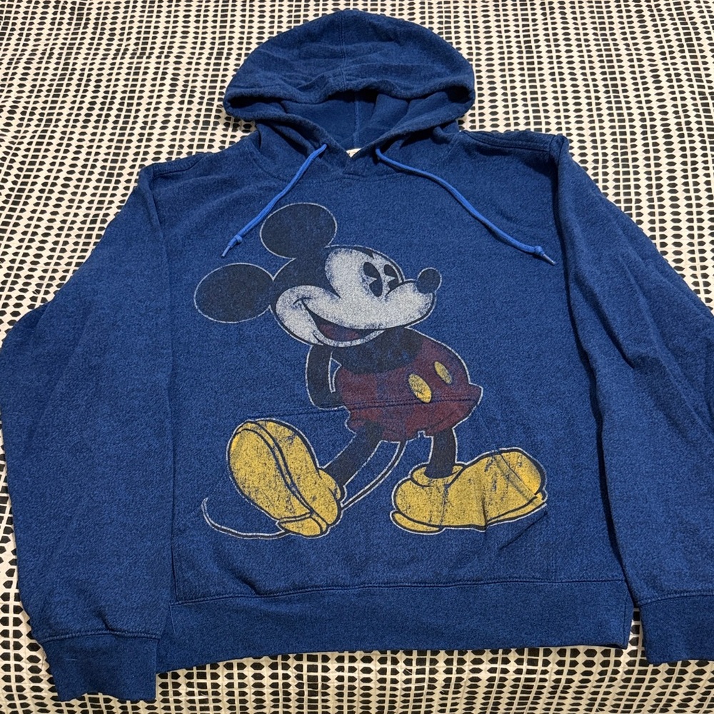 Disney Blue Hoodie with Vintage Mickey Graphic